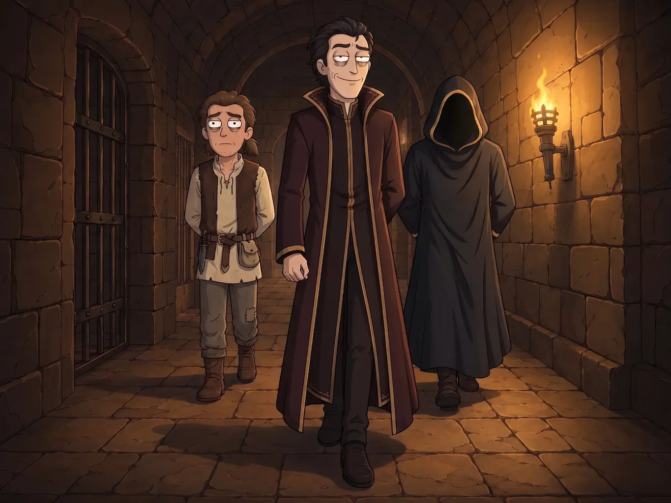 Master Valrand in a hallway, commenting on the comparison between Hero and the regular players.