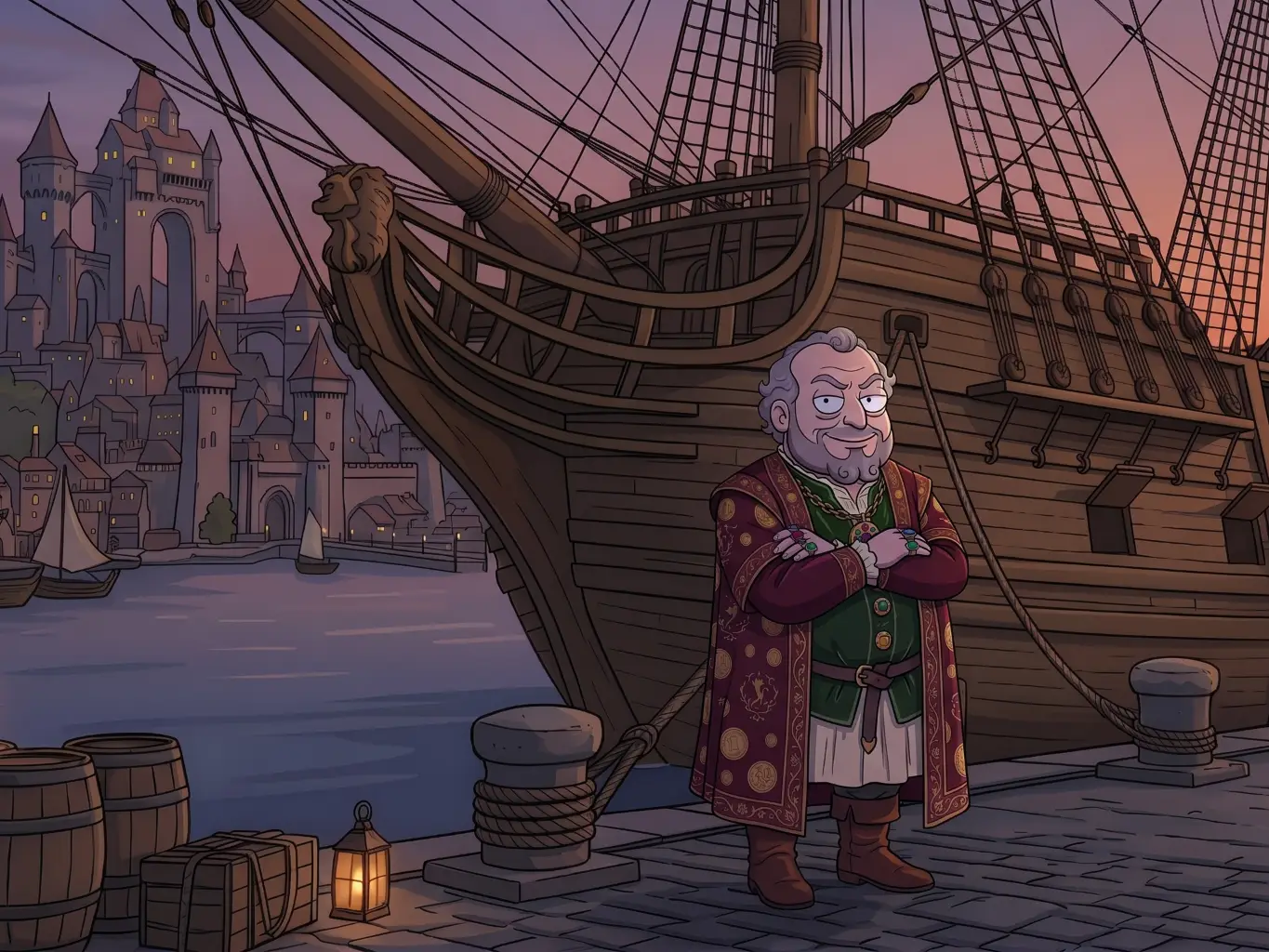 Mercaderes esperando el regreso de sus barcos