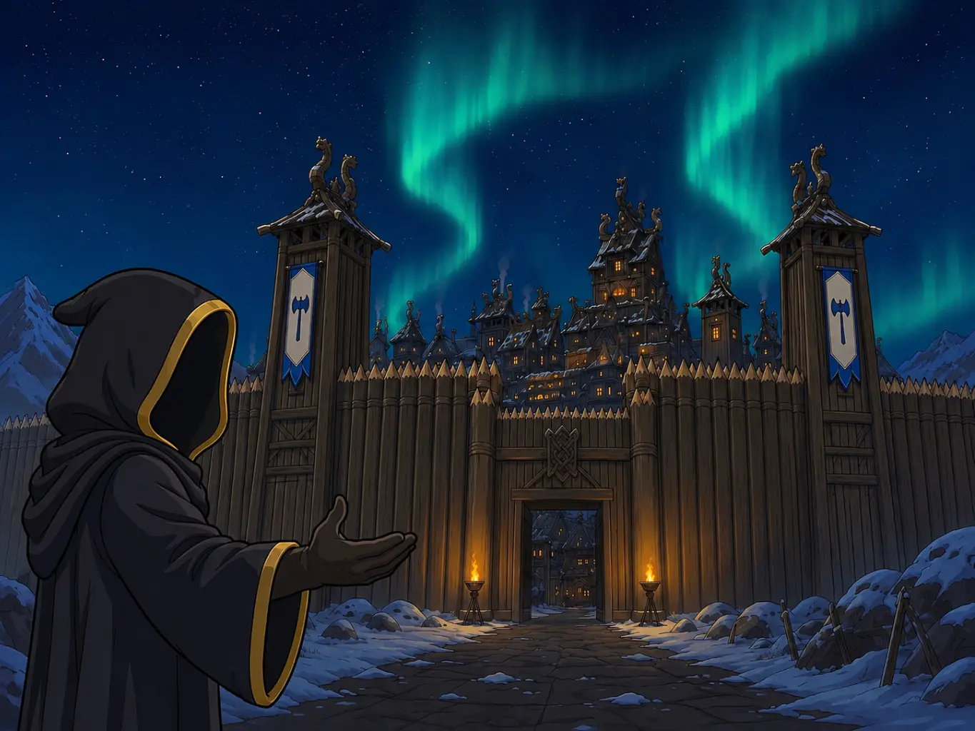 Frostgard, la capital nevada de los Reinos del Norte.
