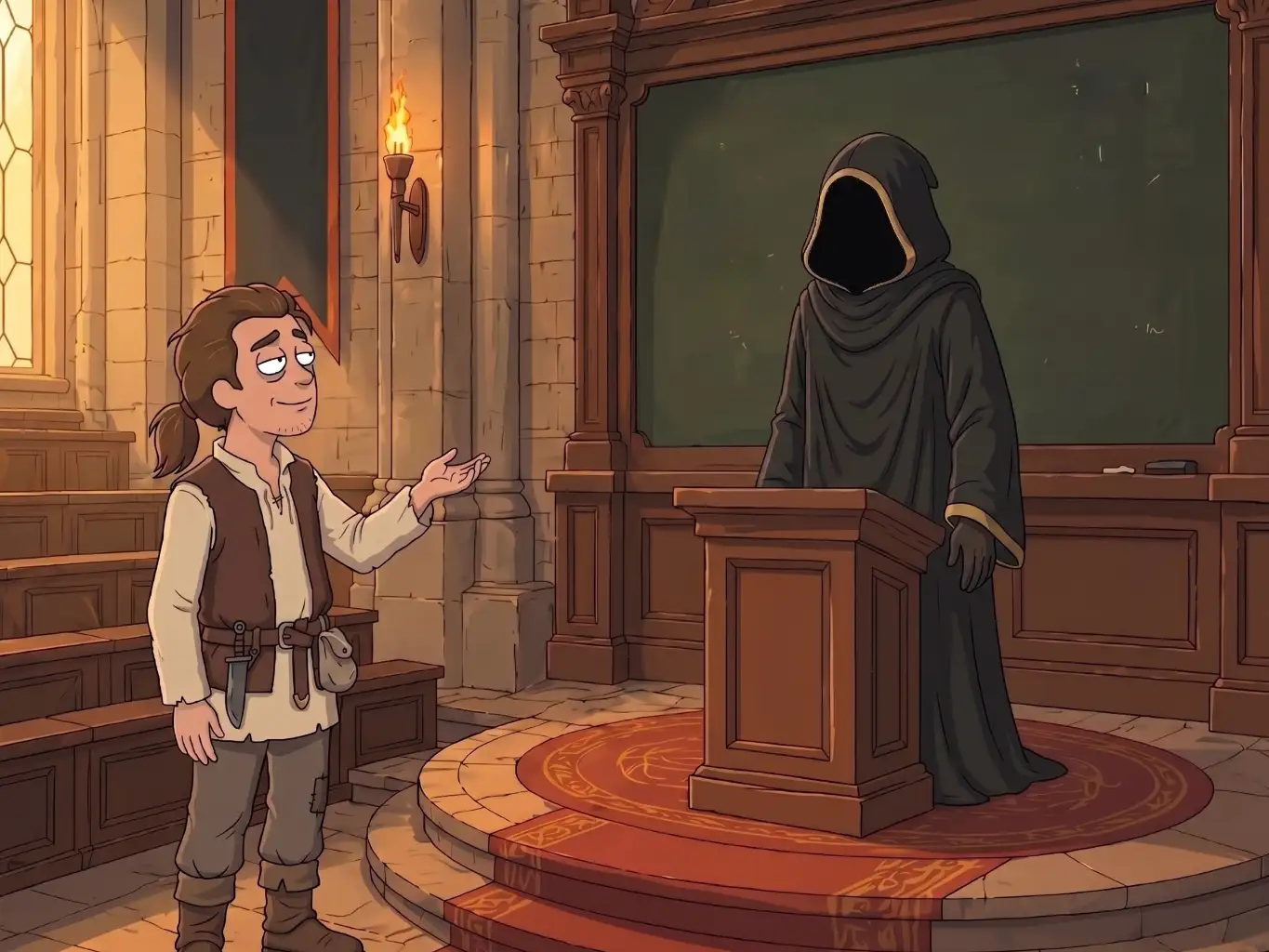 Ilustración humorística de una discusión sobre el impacto de la sala en los resultados.