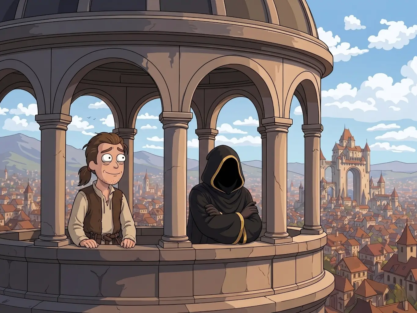 View from a rooftop before a session.